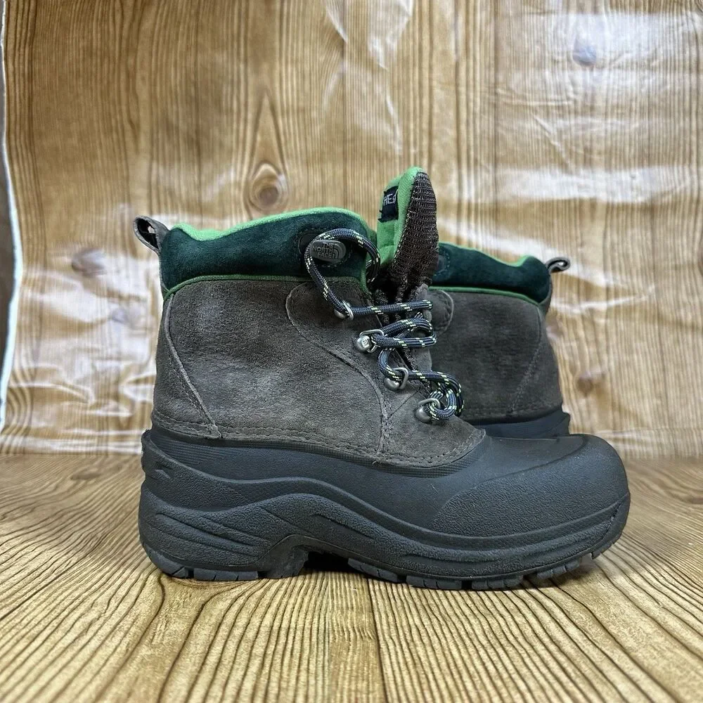 The North Face Chilkat Lace II Winter Boots Youth Size‎ 4 Brown Waterproof